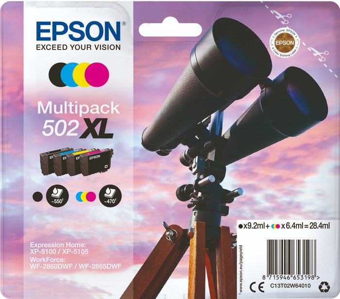 Epson 502XL Cartridges Combo Pack front