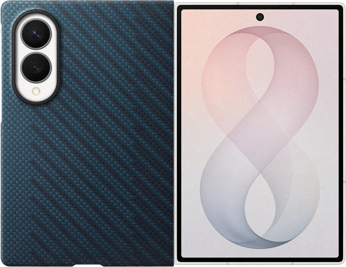 Samsung Galaxy Z Fold 8 Carbon Back Cover met Magneet Blauw Main Image