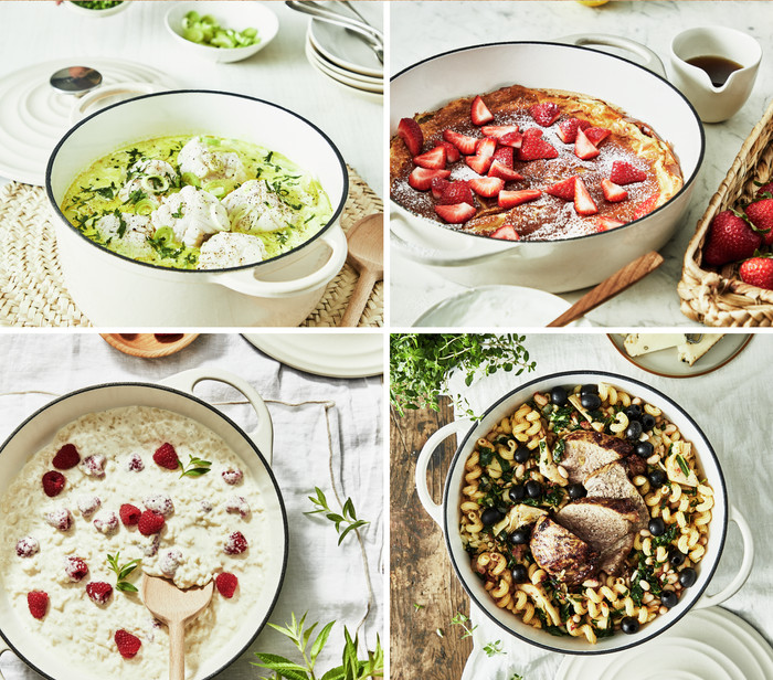 Tefal LOV Dutch Oven 25cm Beige product in use