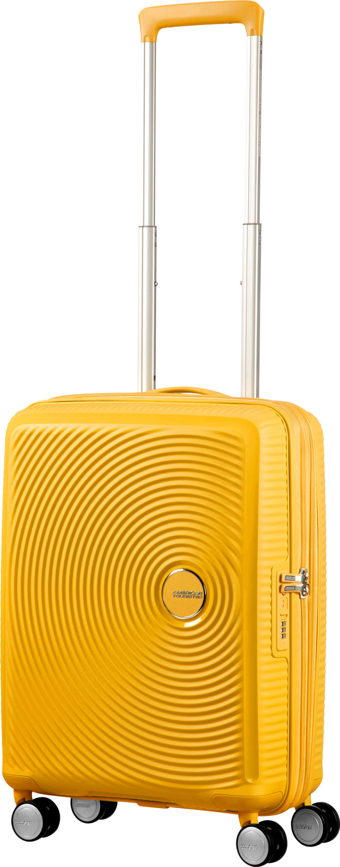 American Tourister Soundbox Expandable Spinner 55cm Golden Yellow rechterkant