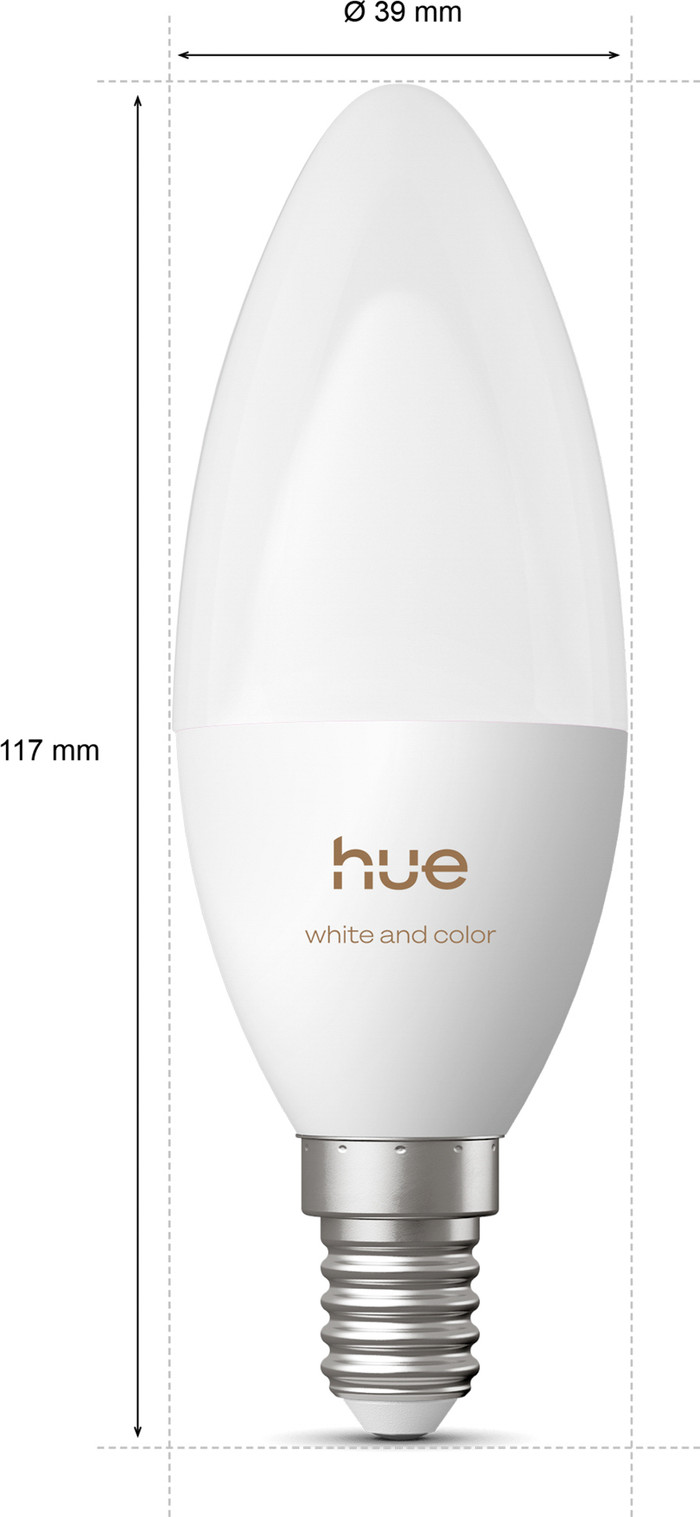 Philips Hue Kaarslamp White and Color E14 Duo Pack detail