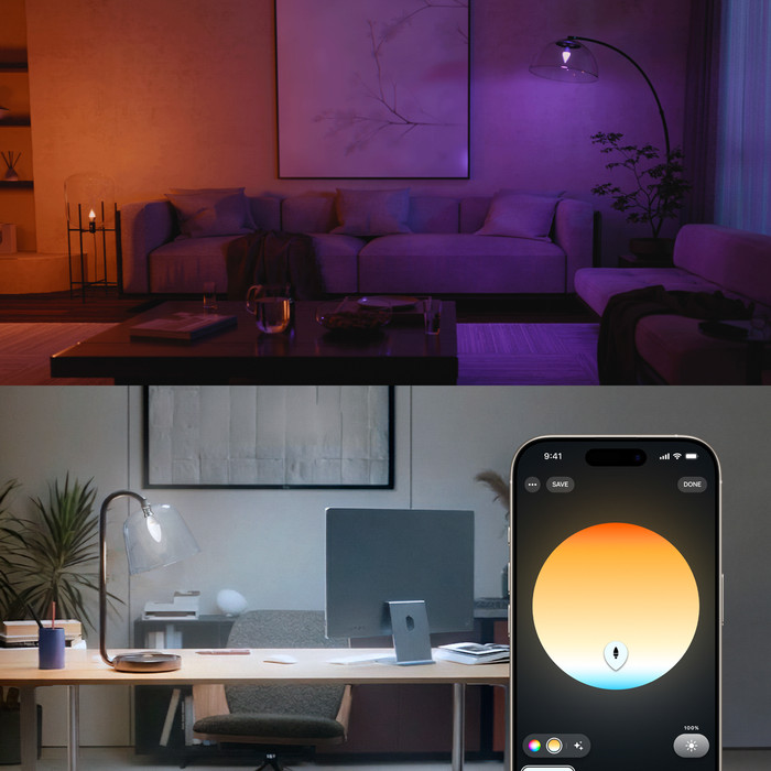 Philips Hue Kaarslamp White and Color E14 Duo Pack product in gebruik