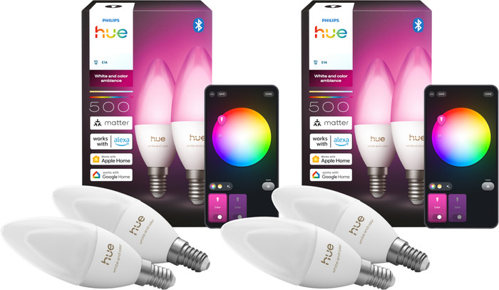 Philips Hue Kaarslamp White and Color E14 4-Pack Main Image