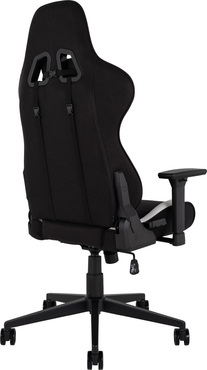 Vortech Essential Gamestoel Wit + Vortech Vloermat Zwart linkerkant