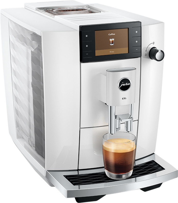 JURA E6 Piano White (ED) linkerkant