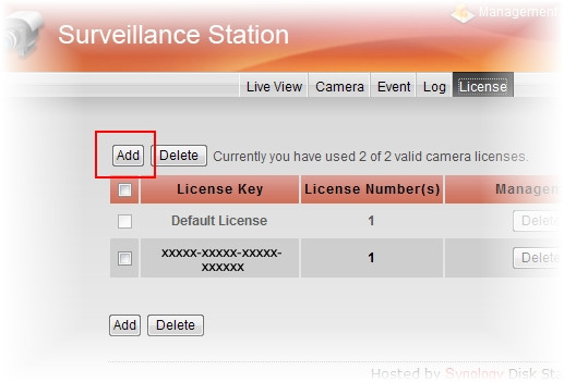 Synology Camera License 1 Pack product in use