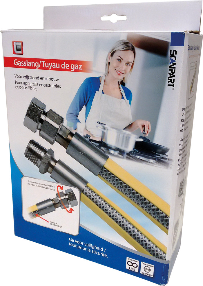 Scanpart Gas Hose Inox 100cm packaging