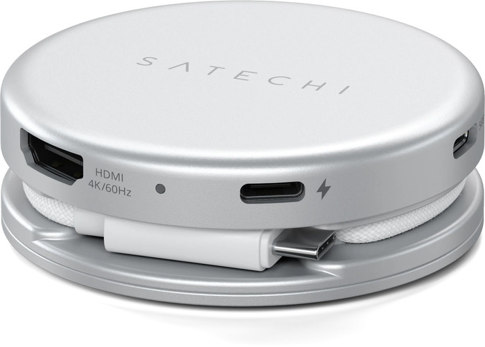 Satechi 5-in-1 OntheGo Multiport Zilver linkerkant