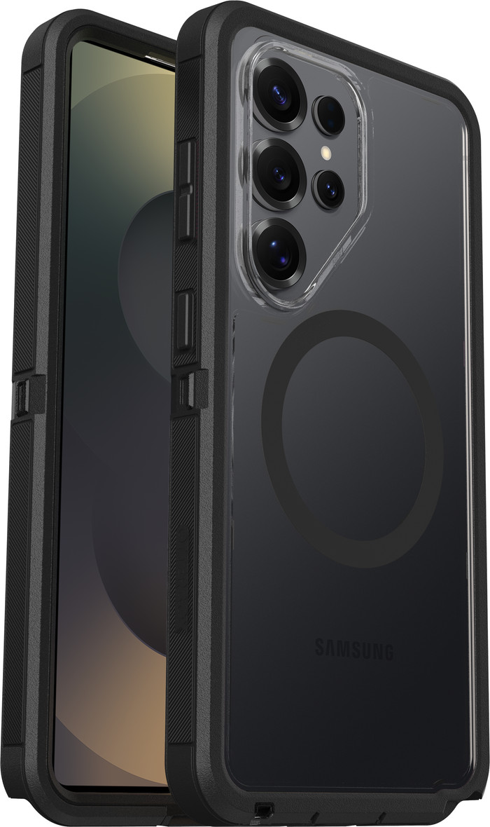 Otterbox Defender Samsung Galaxy S26 Ultra Back Cover met Magneet Transparant Zwarte Rand rechterkant