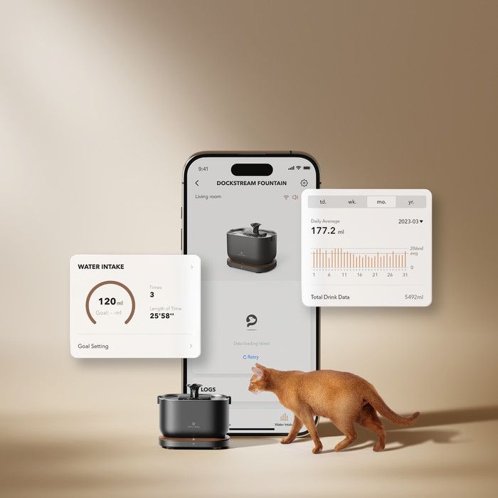 Petlibro Drinkfontein met App PLWF105 Zwart product in gebruik