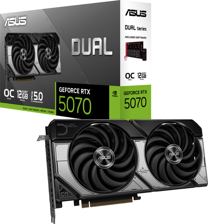 ASUS DUAL GeForce RTX 5070 OC 12GB verpakking