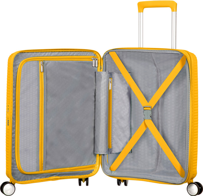 American Tourister Soundbox Expandable Spinner 55cm Golden Yellow null