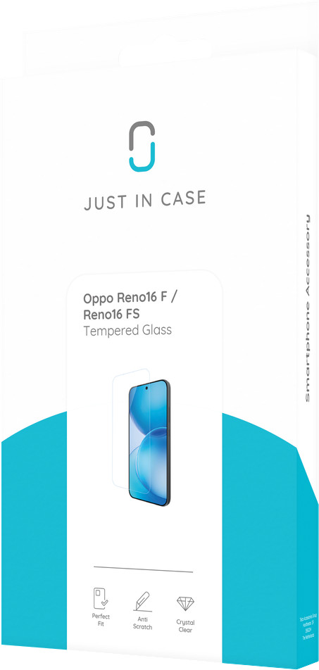 Just in Case OPPO Reno16 FS Screenprotector Glas verpakking