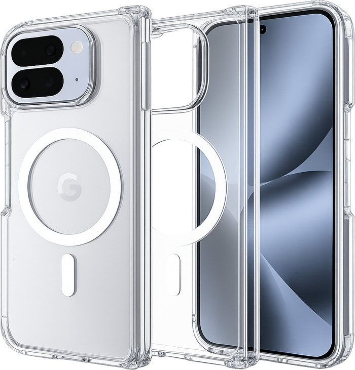 Just in Case Google Pixel 11 Pro Fold Back Cover met Magneet Transparant binnenkant