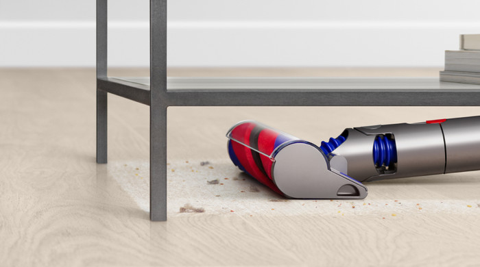 Dyson Fluffy parketborstel product in gebruik