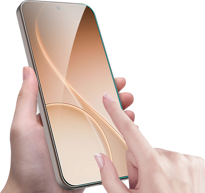 Just In Case Tempered Glass OPPO Reno15 Pro Screenprotector product in gebruik