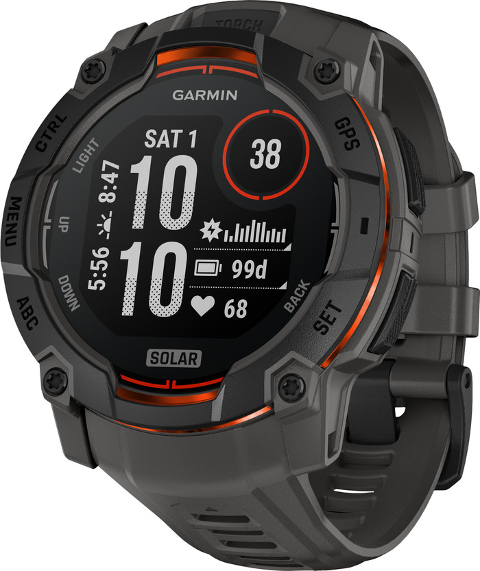Garmin Instinct 3 Solar Zwart 50 mm rechterkant