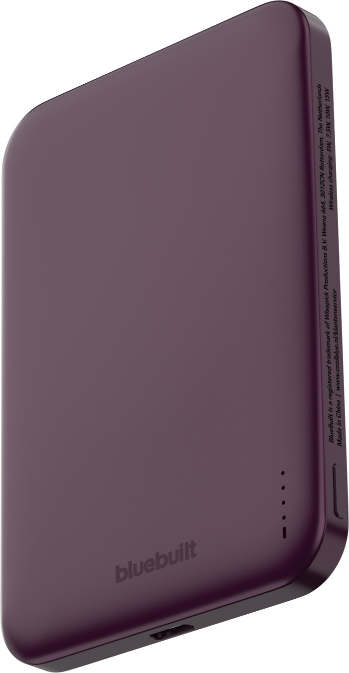 BlueBuilt Draadloze Powerbank met Qi2 en MagSafe 5.000 mAh met Snelladen 20 Watt Rood linkerkant