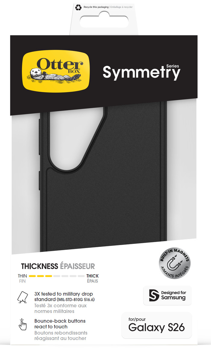 Otterbox Symmetry Samsung Galaxy S26 Back Cover met Magneet Zwart verpakking