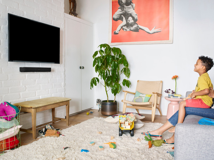 Sonos Beam Wallmount Zwart product in gebruik