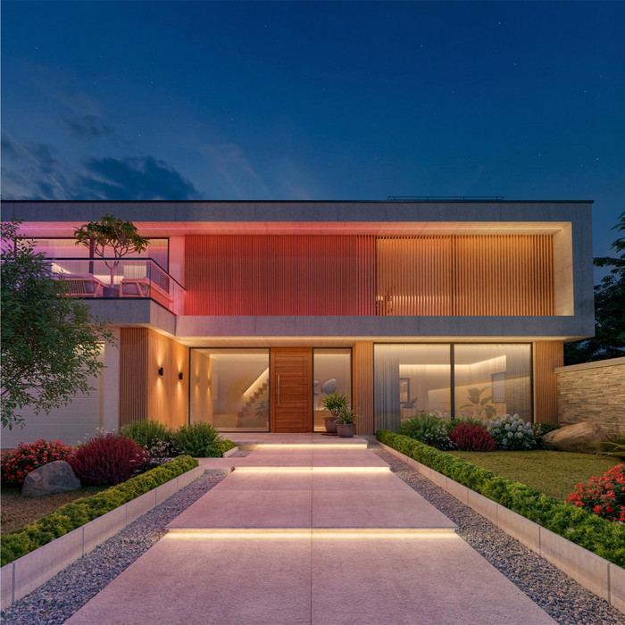 Philips Hue Omniglow LED strip Buiten 10 meter product in gebruik