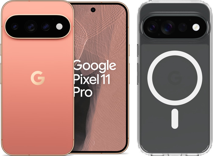 Google Pixel 11 Pro 512GB Oranje 5G + BlueBuilt Back Cover Transparant Main Image