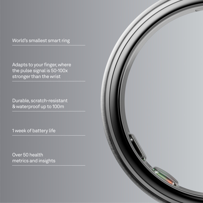 Oura Ring 5 Maat 12 Brushed Silver visual leverancier