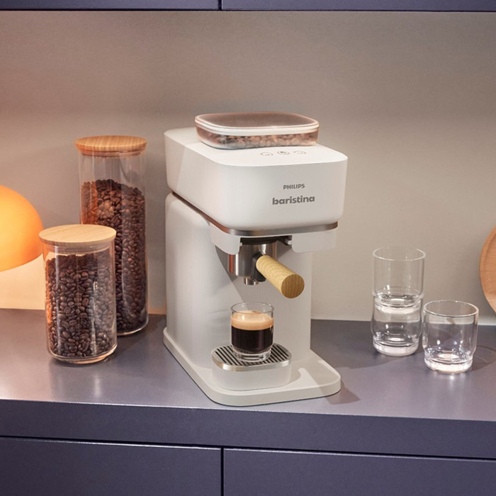 Philips Baristina BAR307/20 Wit product in gebruik