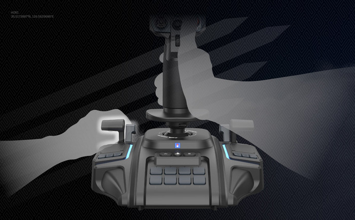 Hori Ace Combat 8: Wings of Theve Flight Stick PlayStation and PC product in use