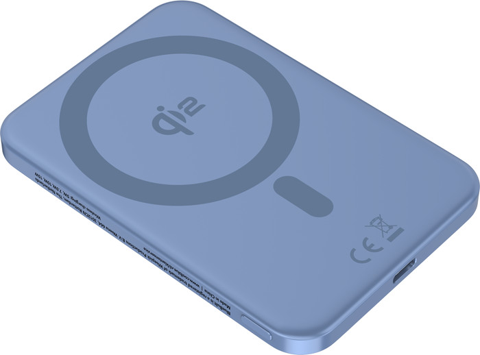 BlueBuilt Draadloze Powerbank met Qi2 en MagSafe 5.000 mAh met Snelladen 20 Watt Blauw voorkant