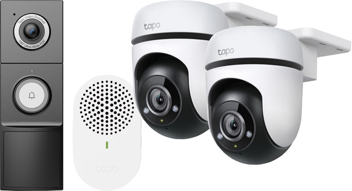 TP-Link Tapo C500 Duo Pack + D235 Smart Battery & Wired Doorbell Main Image