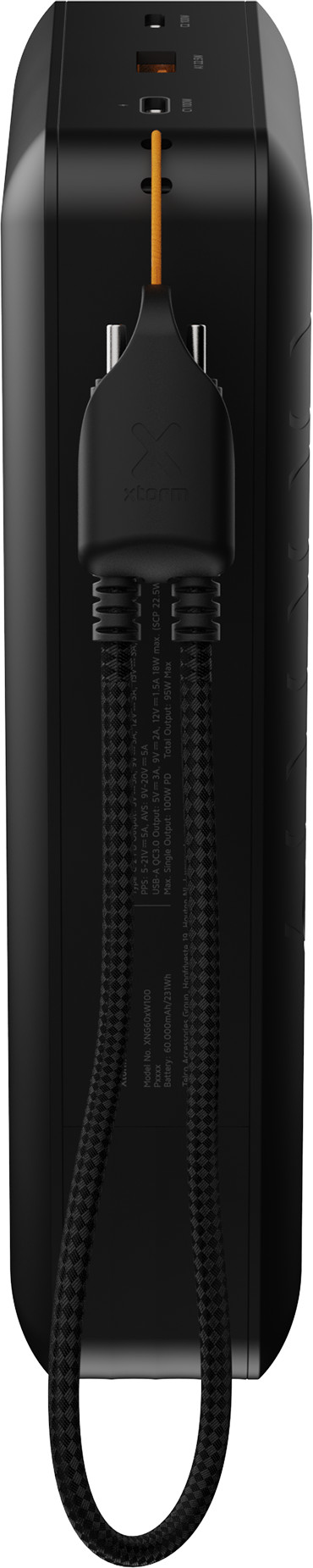 Xtorm NextGen 100W Powerbank 60.000mAh Zwart onderkant