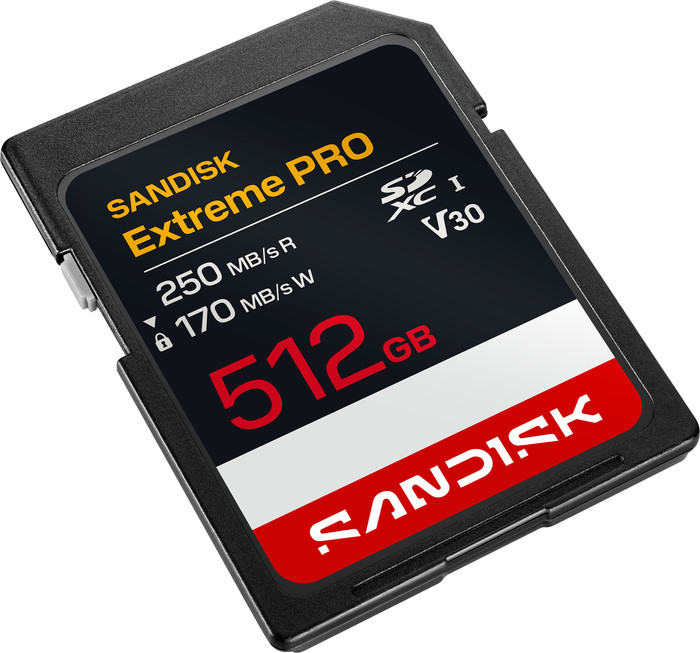 SANDISK Extreme PRO SDXC 512GB 250MB/s voorkant