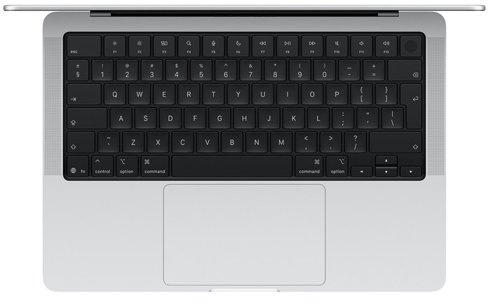 Apple MacBook Pro PROLED 14 inch M5 Pro (18 CPU / 20 GPU) 48GB/1TB Zilver QWERTY bovenkant