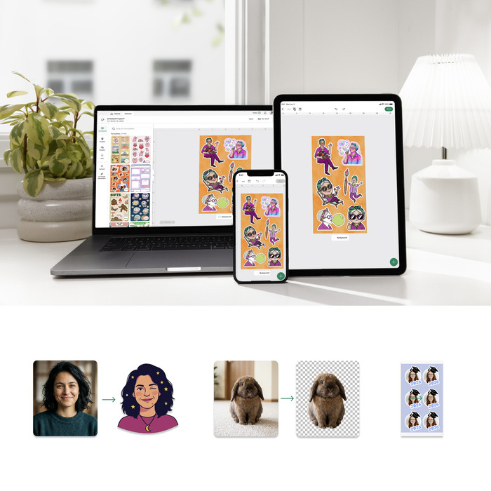 Cricut Fotopakket voor StickerPix Print + Cut product in gebruik