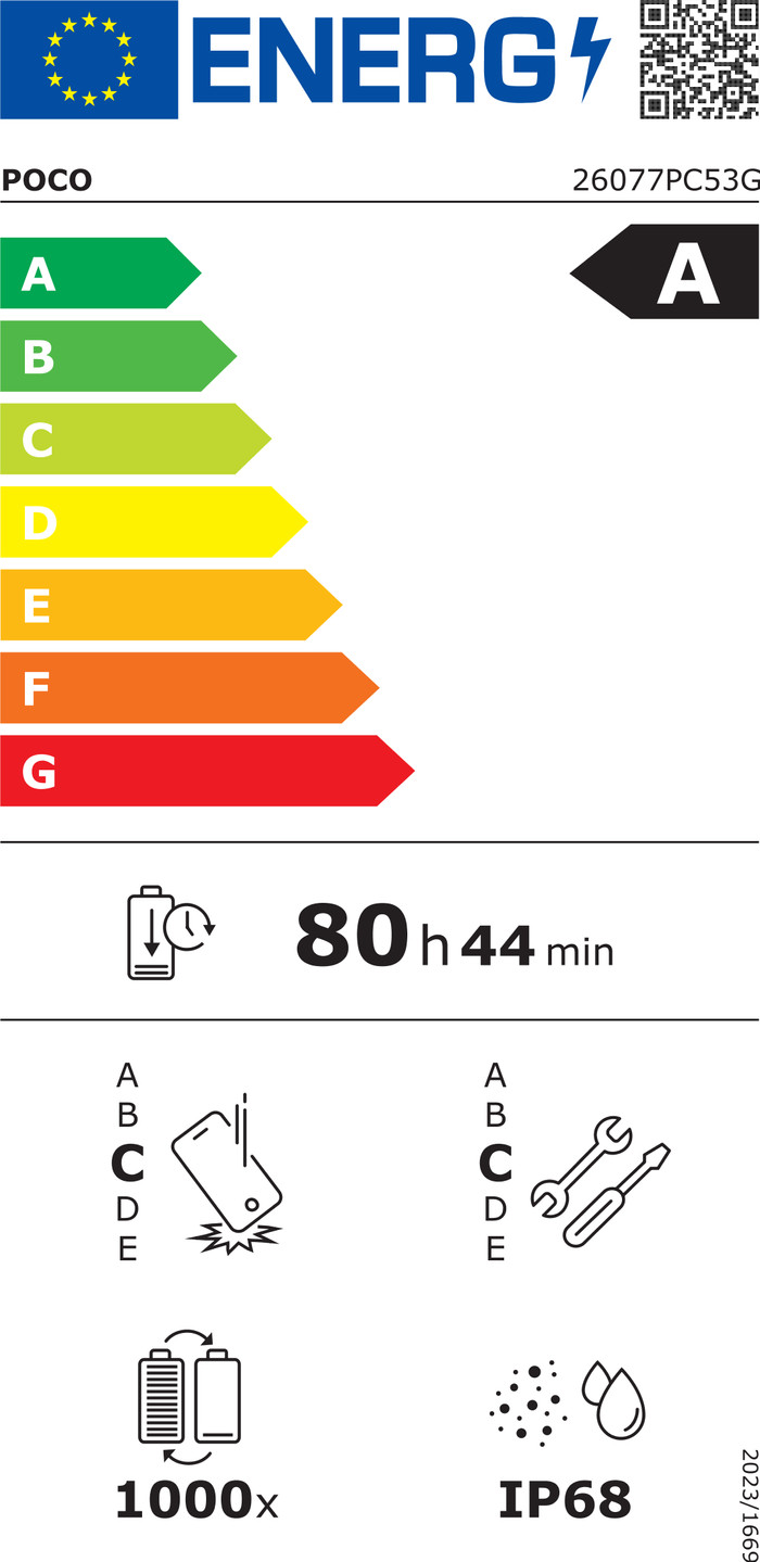 POCO F9 Pro 256GB Groen 5G energielabel