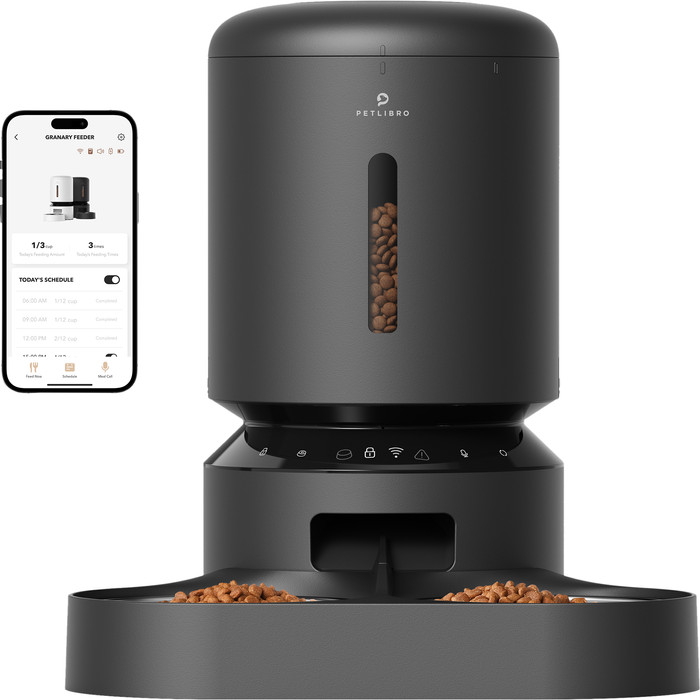 Petlibro Automatische Voerbak met Wifi dual PLAF103 Zwart voorkant