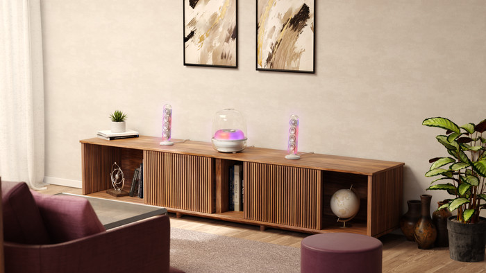 Harman Kardon SoundSticks 5 Wifi Wit product in gebruik