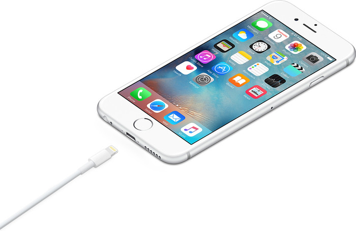 Apple Usb A naar Lightning Kabel 1m Kunststof Wit Duopack product in gebruik