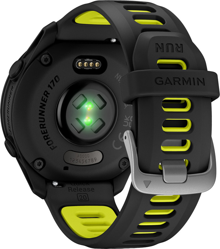 Garmin Forerunner 170 43 mm Zwart achterkant