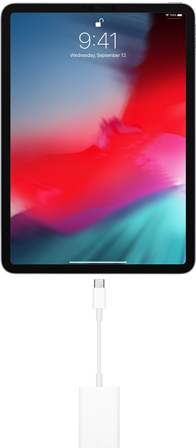Apple USB-C to SD Card Reader product in use