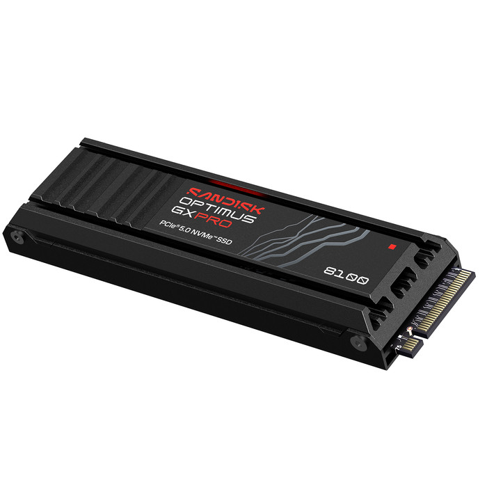 SANDISK Optimus GX PRO 8100 4TB Heatsink PCIe 5.0 NVMe SSD voorkant