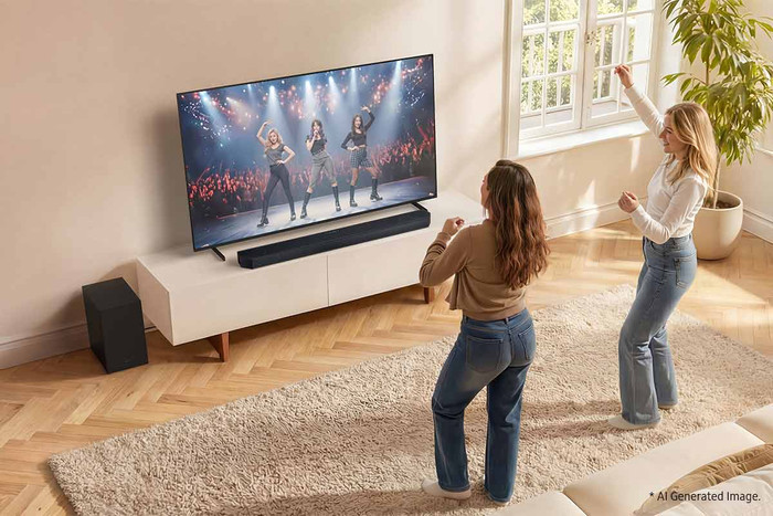 Samsung Micro RGB 65" R85H (2026) + Samsung HW-Q600H (2026) product in gebruik