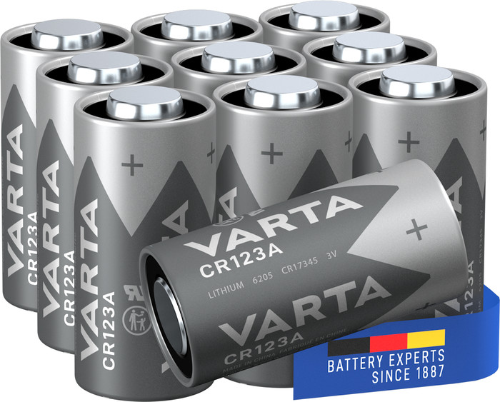 Varta Lithium Cylindrical CR123A BLI 10 stuks voorkant