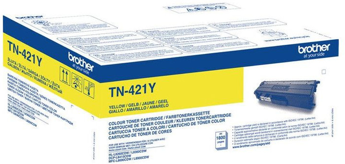 Brother TN-421 Toner Geel verpakking