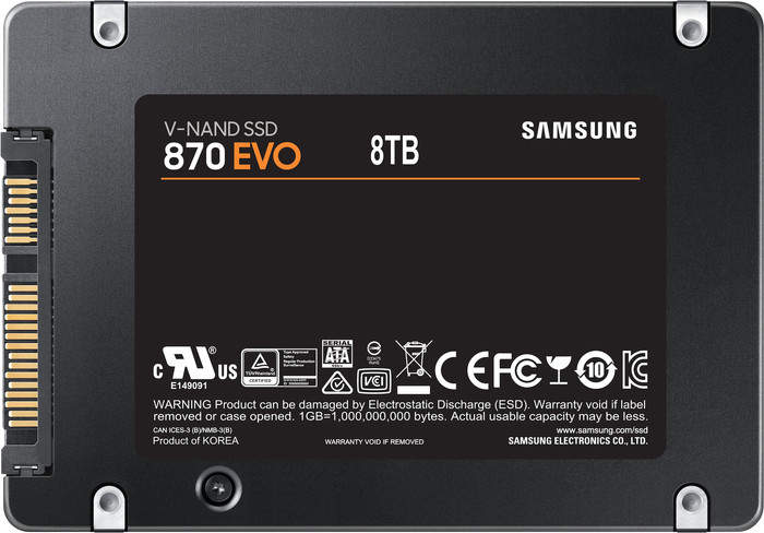 Samsung 870 EVO 2,5 inch 8TB achterkant