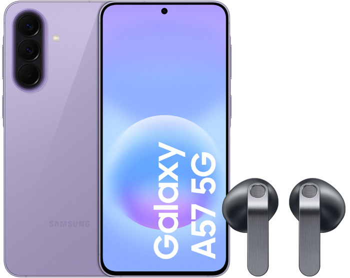 Samsung Galaxy A57 256GB Paars 5G + Samsung Galaxy Buds4 Zwart Main Image