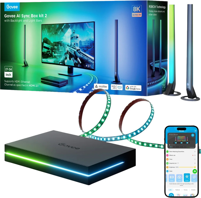 Govee AI Sync Box kit 2 27-34 inch verpakking