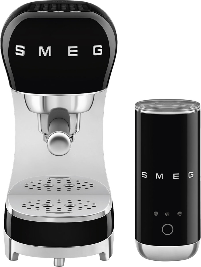 SMEG ECF12BLEU Black + Milk Frother Main Image