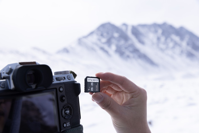 Lexar Professional SDXC Silver Plus 64GB 100MB/s product in gebruik